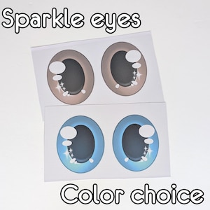 Fursuit eye mesh - Custom color choice tall oval with sparkles - black back