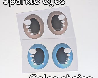 Fursuit eye mesh - Custom color choice tall oval with sparkles - black back