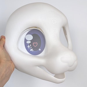 Fursuit head base - Toony feline large muzzle cat 3d print PLA - furry cosplay mask tiger leopard lion