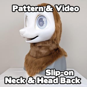 Fursuit Neck Head Back Sewing Patterns with Video - Slip On No Zipper PDF