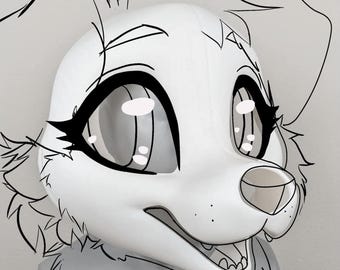 Fursuit Head Base - Sweet Canine Toony Extra Durable 3D Printed Headbase