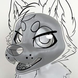 Fursuit head base - Canine large muzzle A grade 3d print PLA - furry cosplay