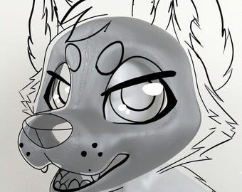 Fursuit Head Base - LAST CHANCE Toony Large Canine Extra Durable 3D Printed Headbase