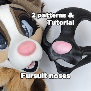 Fursuit Nose Sewing 2 Pattern Bundle - Plush Style PDF Feline Canine