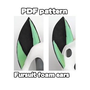 Fursuit Canine Ohr Foam Pattern - Hund Fuchs Wolf Husky 10 Inch Anfänger PDF-Tutorial