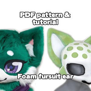 Fursuit Feline Ear Foam Pattern - Cat Panda 10 Inch Beginner PDF Tutorial