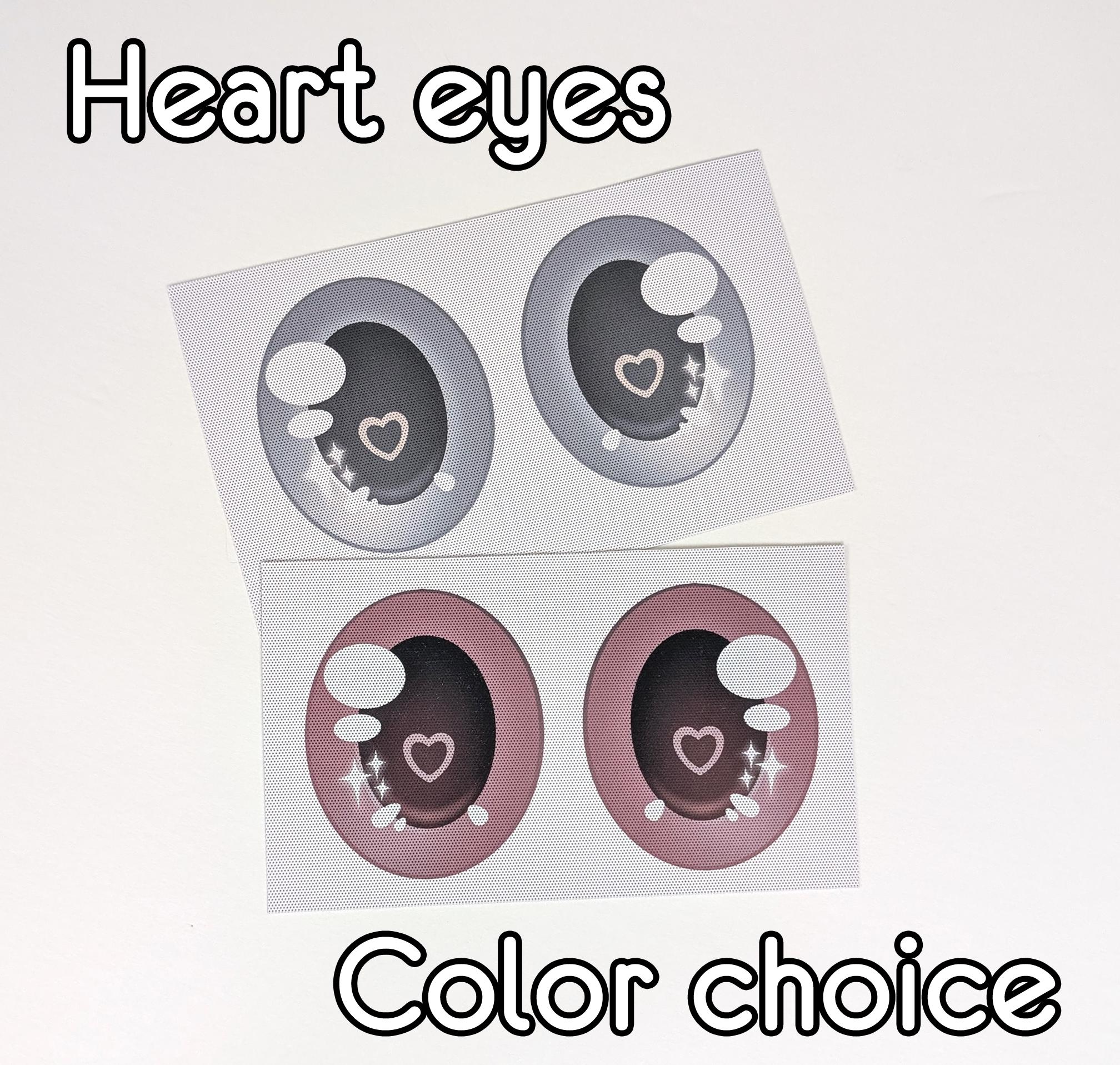 Fursuit eye mesh - Custom color choice tall oval with heart and sparkles - black back