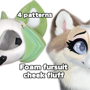 Fursuit Cheek Fluff Foam Pattern - 4 Sizes Beginner PDF Tutorial