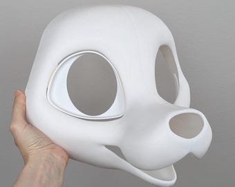 Fursuit Head Base - Toony Happy Canine Extra Durable 3D Printed Headbase