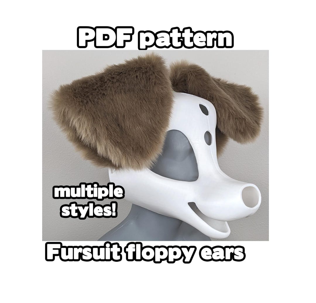 Fursuit Ear Pattern - Floppy Dog Canine 3 Flop Styles PDF - Etsy
