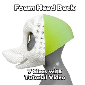 Fursuit Head Back Pattern - Foam Half Bucket Video Tutorial Beginner PDF for 3D Printed Headbases and Cast Foam