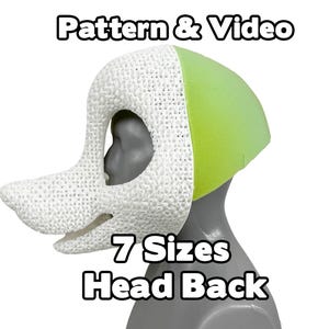 Fursuit Head Back Pattern - Foam Half Bucket Video Tutorial Beginner PDF for 3D Printed Headbases and Cast Foam