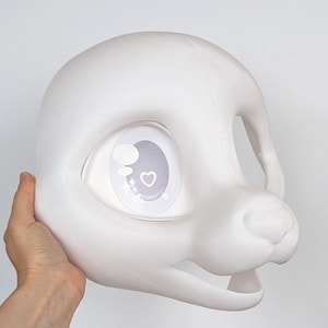 Fursuit head base - Leopard feline sad sweet 3d print PLA - furry cosplay toony mask lion tiger leopard saber