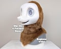 Fursuit Neck Pattern Tutorial - Hood Head Back Lining 4 Sizes Sewing Pattern - 65 Min Beginner Sewing Class - Slip On No Zipper PDF