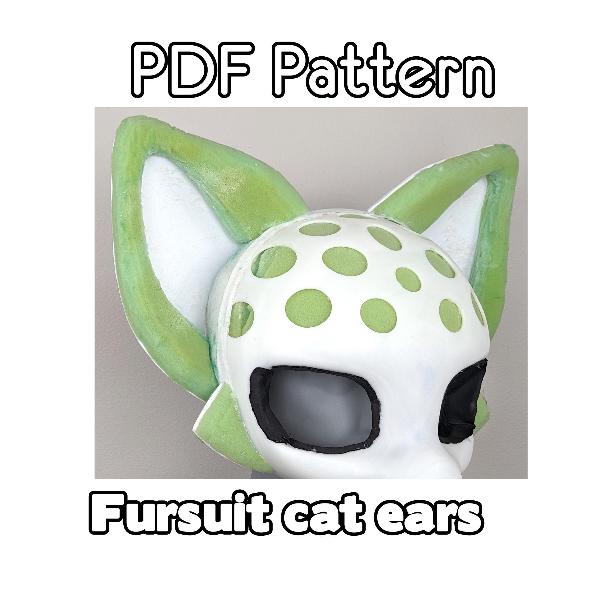 Fursuit Ear Pattern - Feline Foam Cat Panda Beginner PDF Tutorial ...