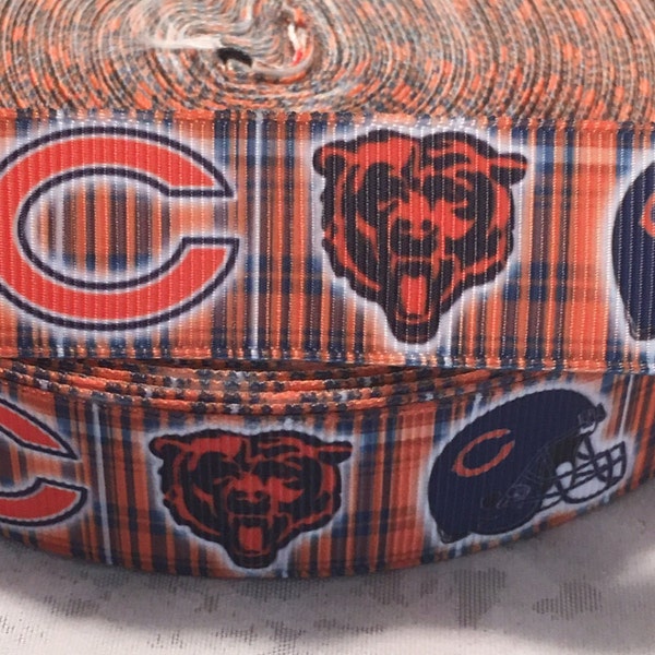 Chicago Bears Ribbon - 7/8" Grosgrain Ribbon - Football Ribbon - Bears