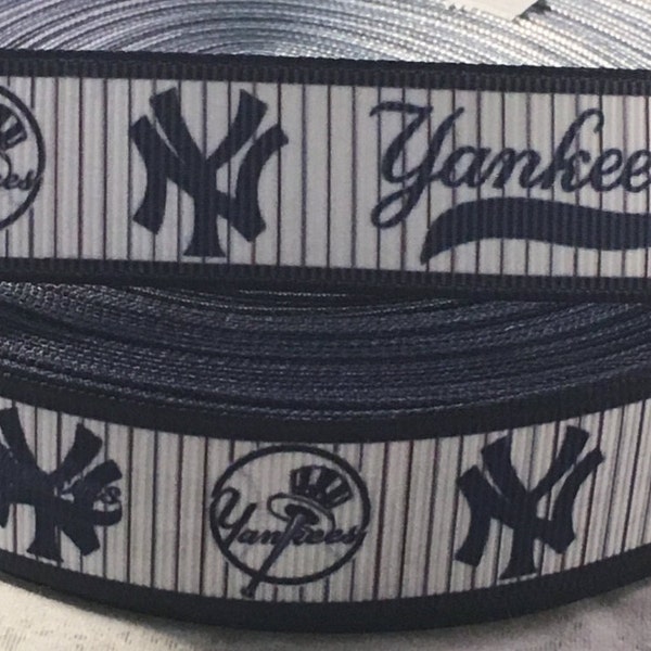 Yankees Ribbon (NAVY) - 7/8" Grosgrain Ribbon - New York Yankees Ribbon - Baseball Ribbon - Yankees