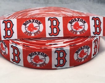 Baseball Inspired Ribbon - 5/8" Grosgrain Ribbon by yard - Baseball Ribbon