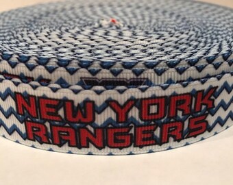 7//8/" NEW YORK RANGERS NHL HOCKEY TEAM GROSGRAIN RIBBON BY THE YARD USA SELLER