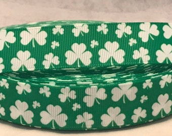 38\u201d Mini Shamrocks on Black Grosgrain Ribbon