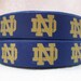 Notre Dame Ribbon - College Ribbon - 7/8 inch Grosgrain Ribbon-College Sports Ribbon-Notre Dame-DIY Craft Supply-Hairbows-Sports Bows