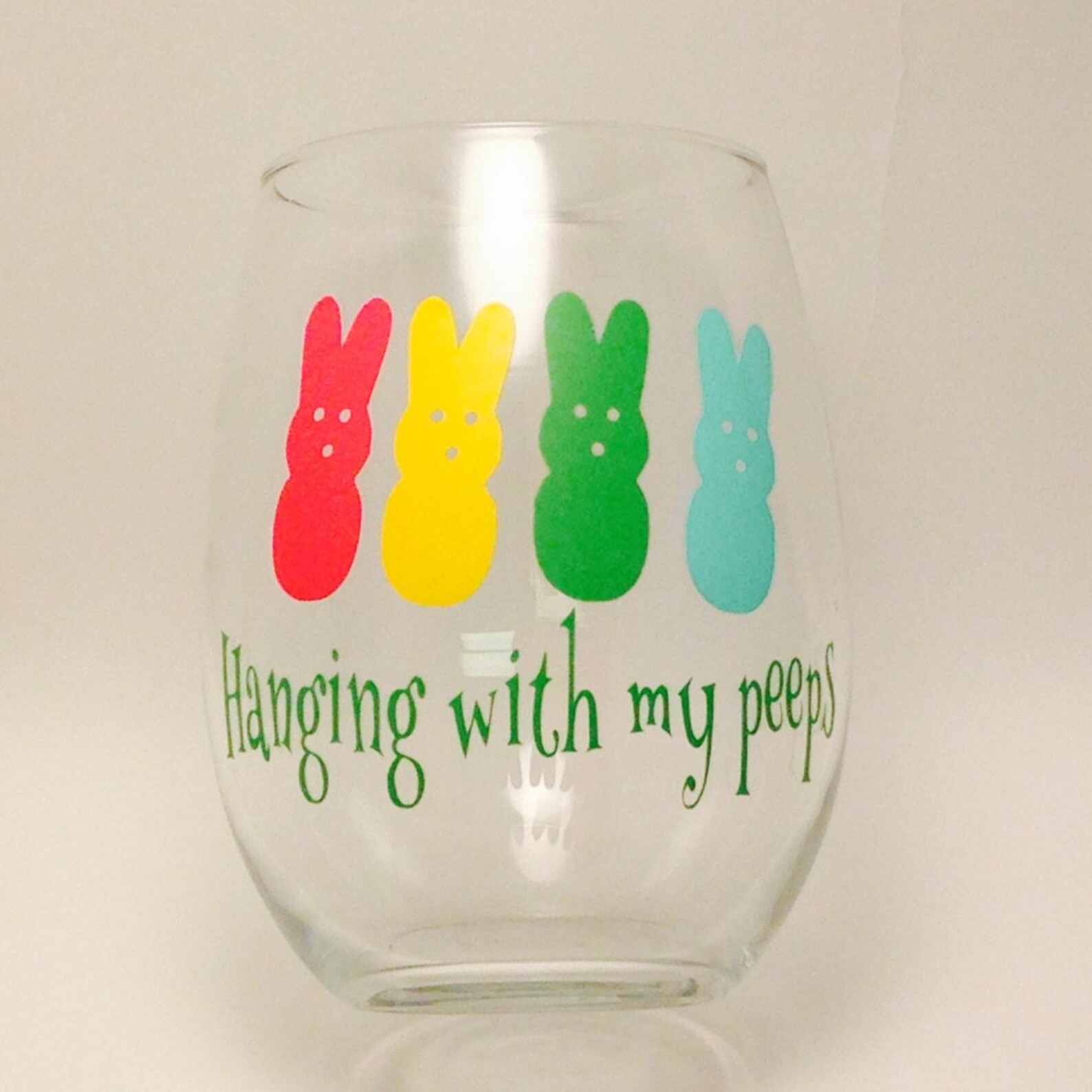 Easter Wine Glass hanging With My Peeps Wine Etsy