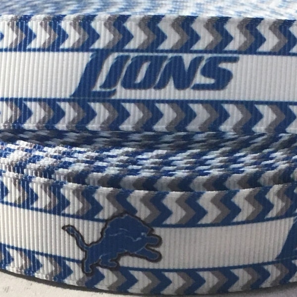 Detroit Lions Ribbon - 7/8" Grosgrain Ribbon - Football Ribbon - Lions