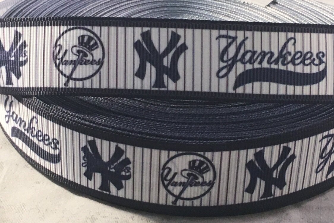 Yankees Ribbon - 7/8" Grosgrain Ribbon New York Yankees Ribbon b…