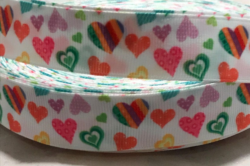 Grossgrain ribbon-Hearts
