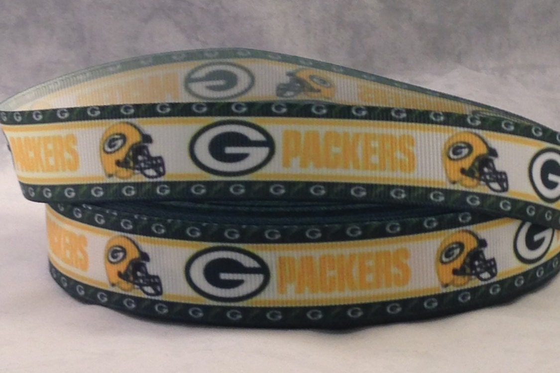 Green Bay Packers Ribbon - Football Ribbon - 7/8" Grosgrain Ribb…