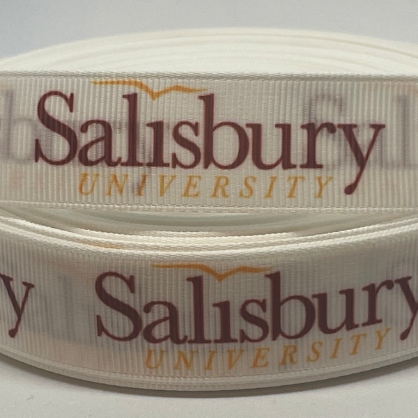 Salisbury University Ribbon - 7/8-inch Grosgrain Ribbon -College Sports Ribbon - Salisbury