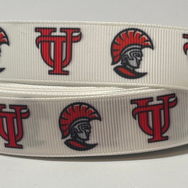 Tampa Ribbon - College Ribbon - 7/8-inch Grosgrain Ribbon - University of Tampa Ribbon