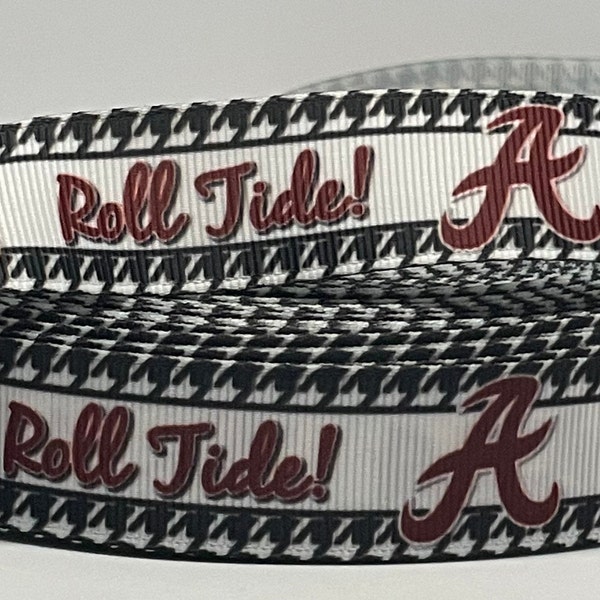 Alabama - College Ribbon - 7/8 inch Grosgrain Ribbon - College Sports Ribbon - Roll Tide