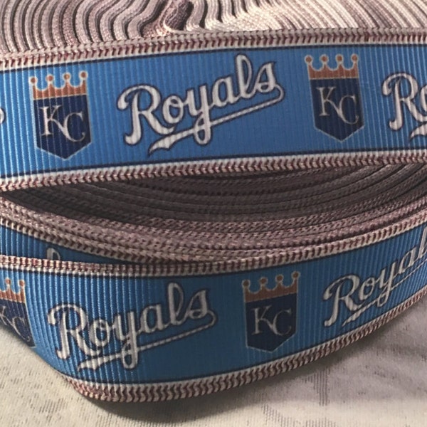 Royals Ribbon - 7/8" Grosgrain Ribbon - Kansas City Royals Ribbon- Baseball Ribbon - Royals