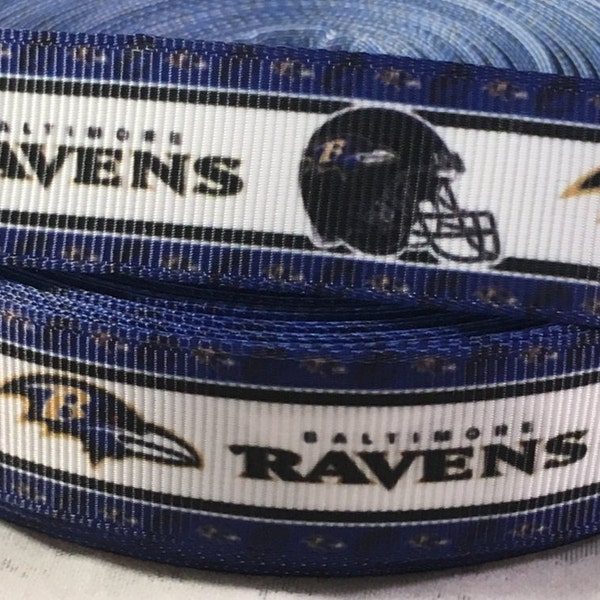 Ravens Ribbon - 7/8" Grosgrain Ribbon - Football Ribbon - Baltimore Ravens