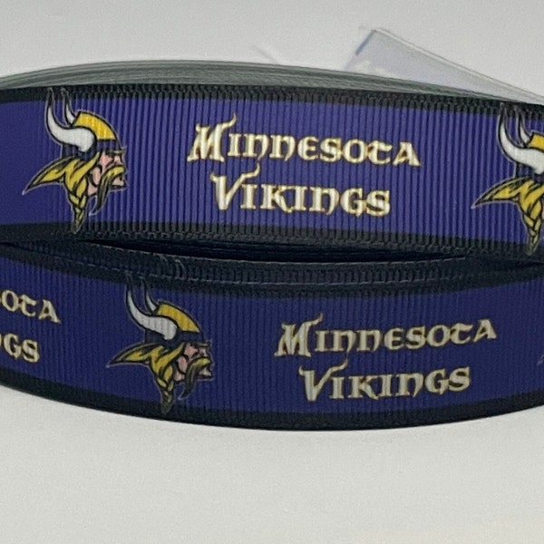 Vikings Ribbon - 7/8" Grosgrain Ribbon - Football Ribbon - Minnesota Vikings