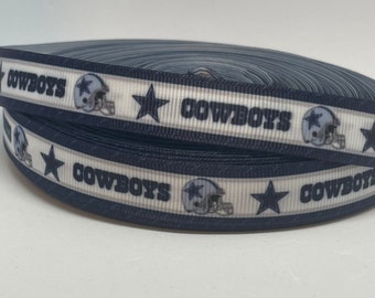 Cowboys Ribbon - 5/8" Grosgrain Ribbon - Dallas Cowboys Football Ribbon - Cowboys