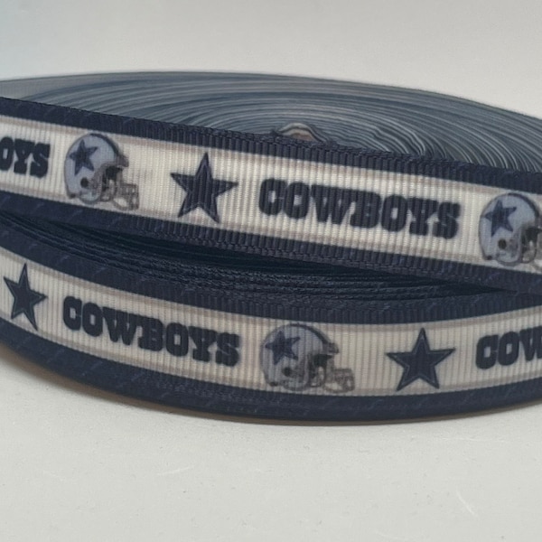 Cowboys Ribbon - 5/8" Grosgrain Ribbon - Dallas Cowboys Football Ribbon - Cowboys