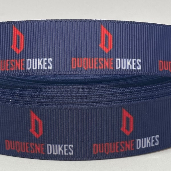 Duquesne - 7/8 inch Grosgrain Ribbon - College Sports Ribbon - Duquesne Dukes
