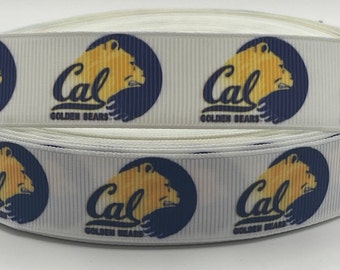 UC Berkeley Ribbon - 7/8-inch Grosgrain Ribbon -College Sports Ribbon - UC Berkeley