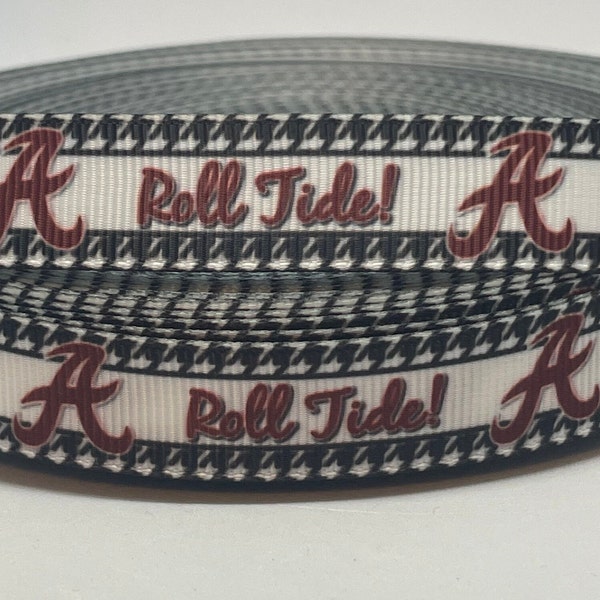 Alabama Ribbon - 5/8 inch Grosgrain Ribbon -College Ribbon - Alabama Crimson Tide