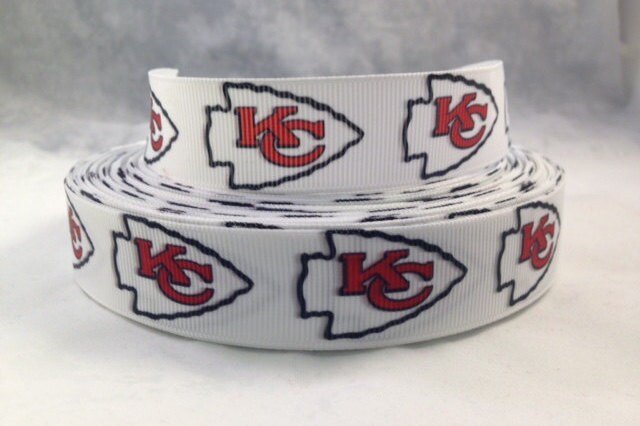 Kansas City Chiefs Ribbon - Football Ribbon - 7/8" Grosgrain Rib…