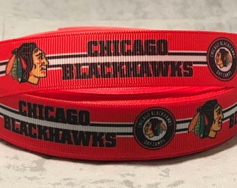 GROSGRAIN CHICAGO BLACKHAWKS HOCKEY 3 INCH RIBBON FOR HAIR BOWS DIY CRAFTS GROSGRAIN CHICAGO BLACKHAWKS HOCKEY 3 INCH RIBBON FOR HAIR BOWS DIY CRAFTS