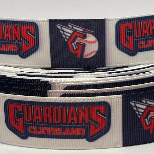 Guardians Ribbon -7/8" Grosgrain Ribbon - Cleveland Guardians Ribbon - Baseball Ribbon