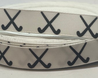 Field Hockey Ribbon - 5/8-inch Grosgrain Ribbon - Sports Ribbon - Field Hockey