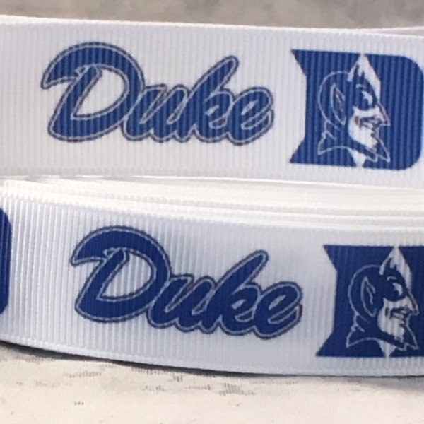 Duke Ribbon - 7/8 inch Grosgrain Ribbon - College Sports Ribbon - Duke
