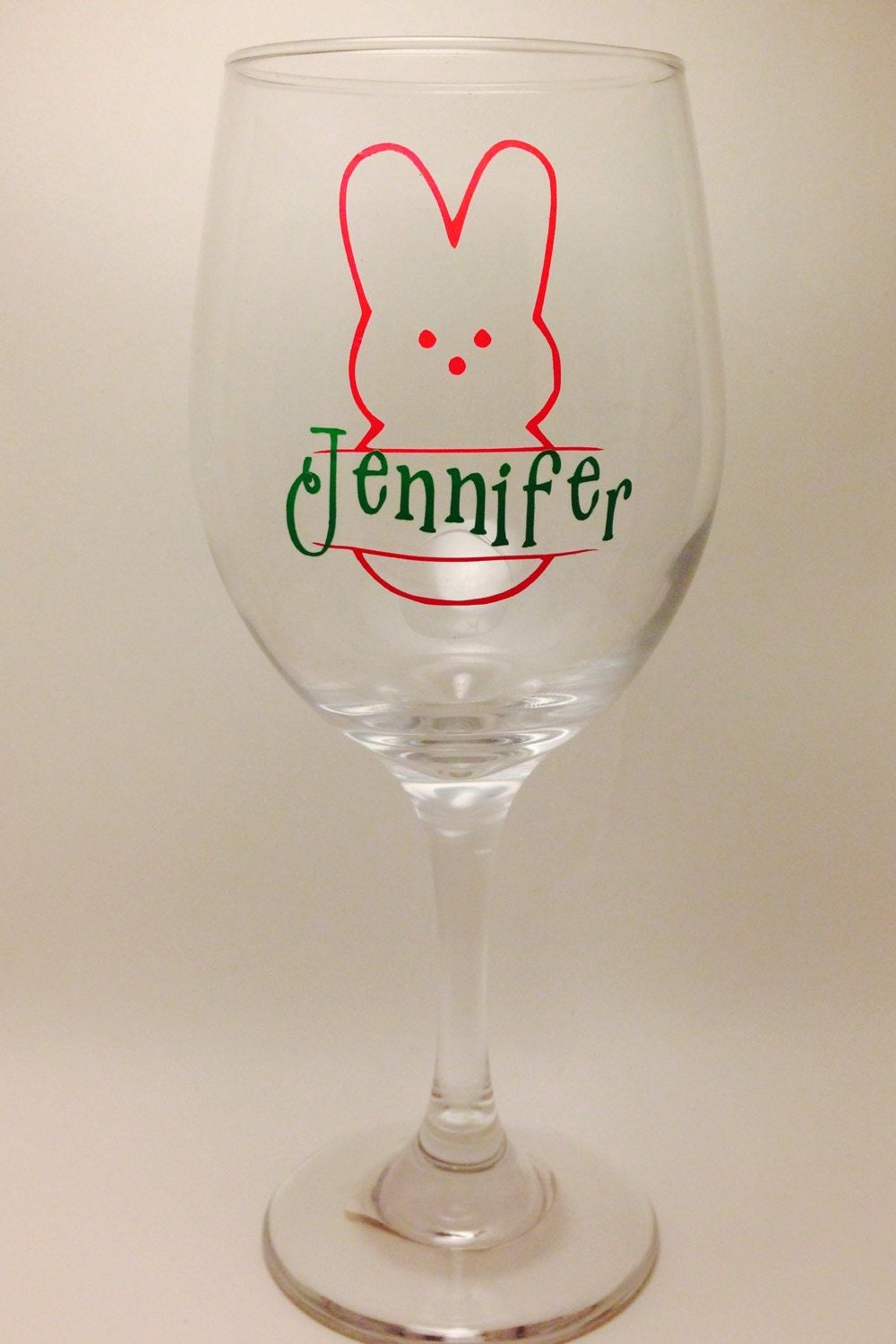 Easter Wine Glass Personalized Easter Peep Bunny Wine Glass Etsy