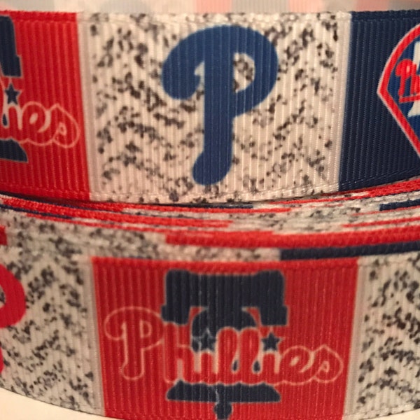 Phillies Ribbon - 7/8" Grosgrain Ribbon   Philadelphia Phillies Ribbon - Baseball Ribbon - Phillies