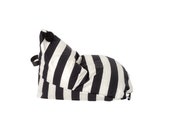 Kids Black and White Stripe Bean Bag Chair quot Alden quot