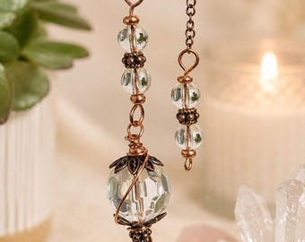 Quartz Crystal Dowsing Pendulum for Calm, Clarity & Energy Amplifier (10 inch)